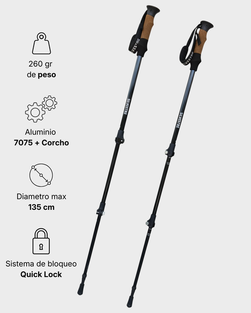 Bastón de Trekking Silvestre Par Ajustable